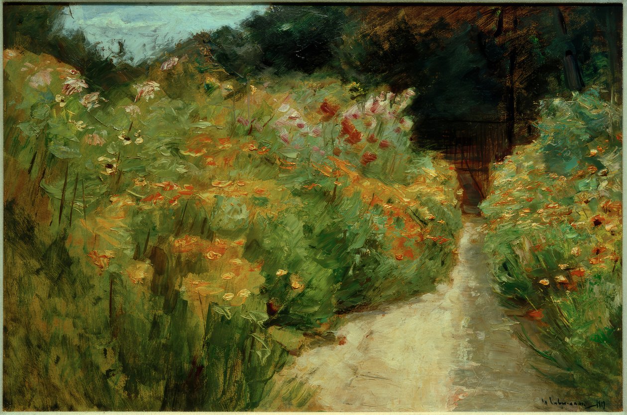 Blomsterbuske i Wannsee-haven af Max Liebermann