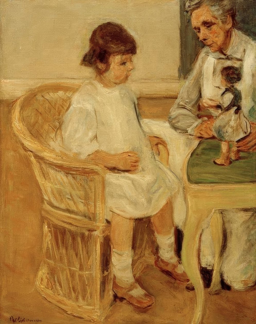 Kunstnerens barnebarn i kurvestolen til højre af Max Liebermann
