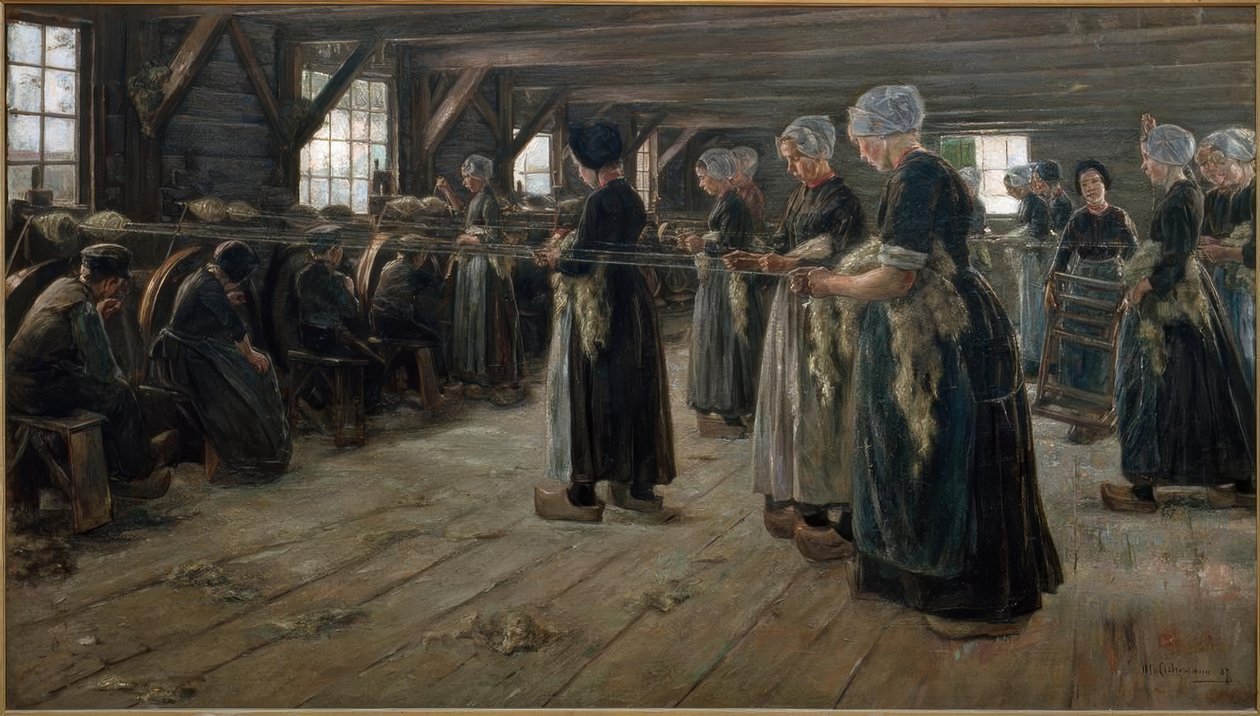 Hørskrubbe i Laren af Max Liebermann