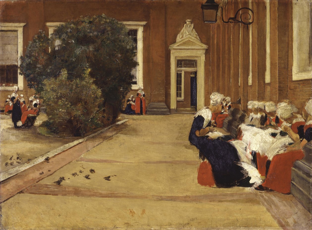 Frikvarter på Amsterdams børnehjem (Studie) af Max Liebermann