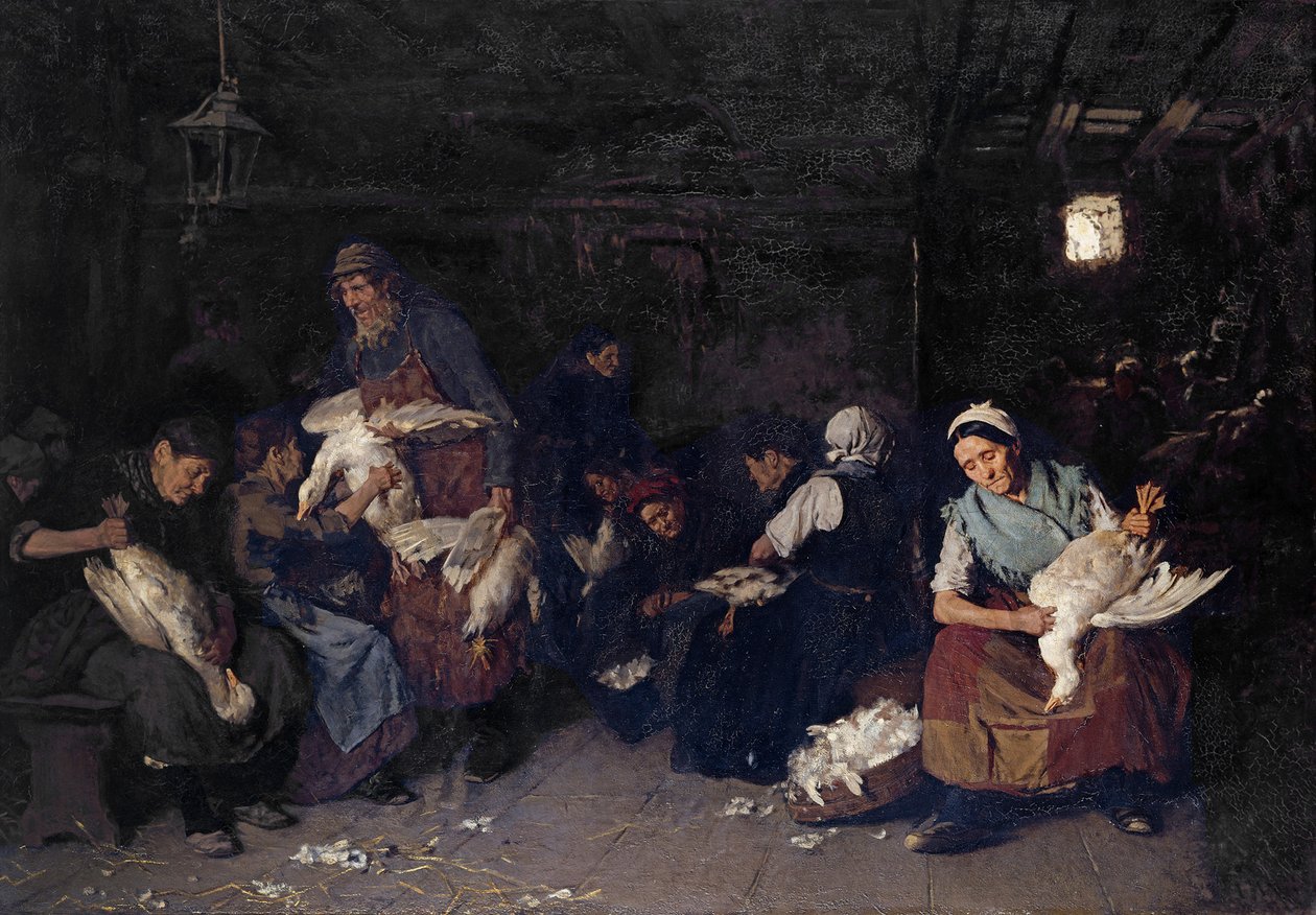Kvinder, der plukker gæs af Max Liebermann