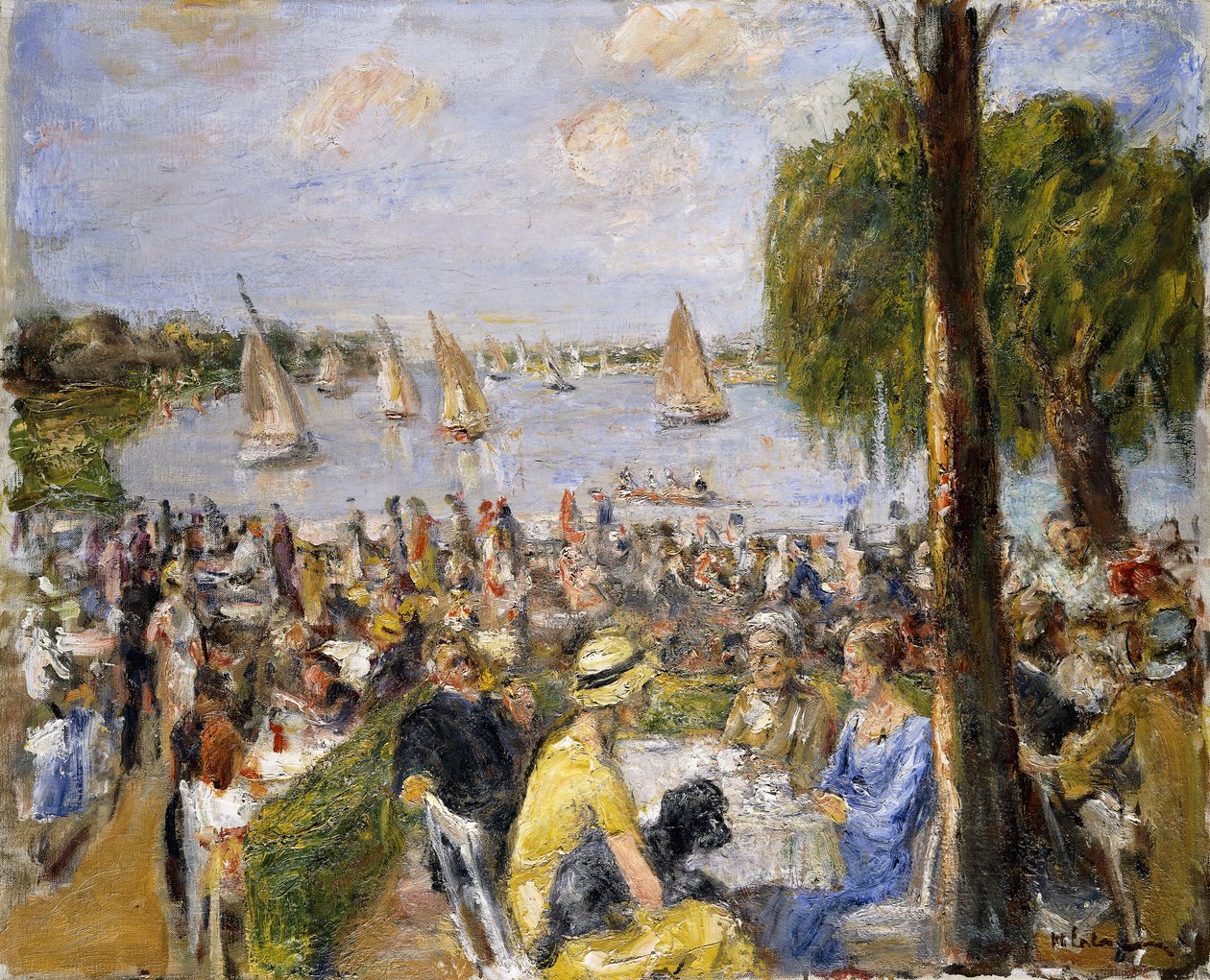 Have Cafe ved Wannsee; havecafé ved Wannsee, af Max Liebermann