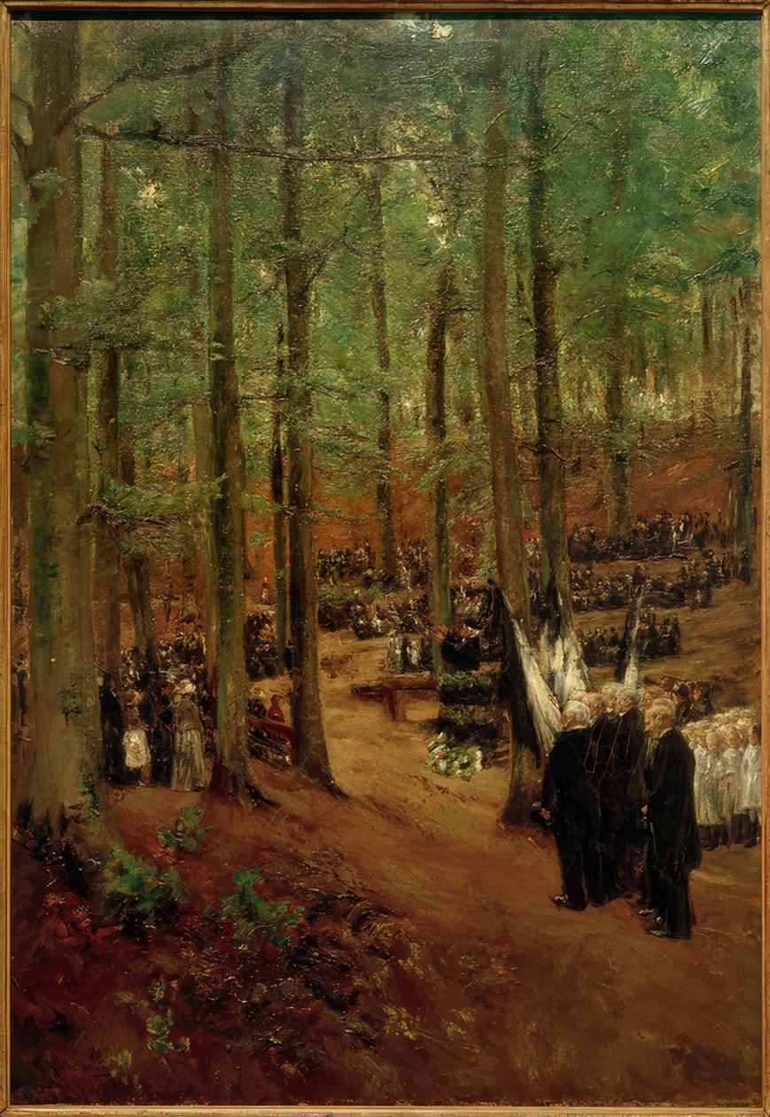 Mindehøjtidelighed for kejser Friedrich III. i Kosen - 1. udgave af Max Liebermann
