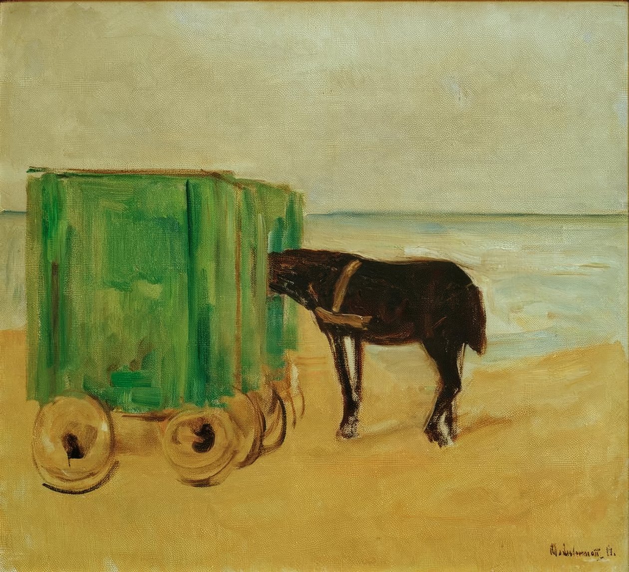 Grøn badevogn af Max Liebermann