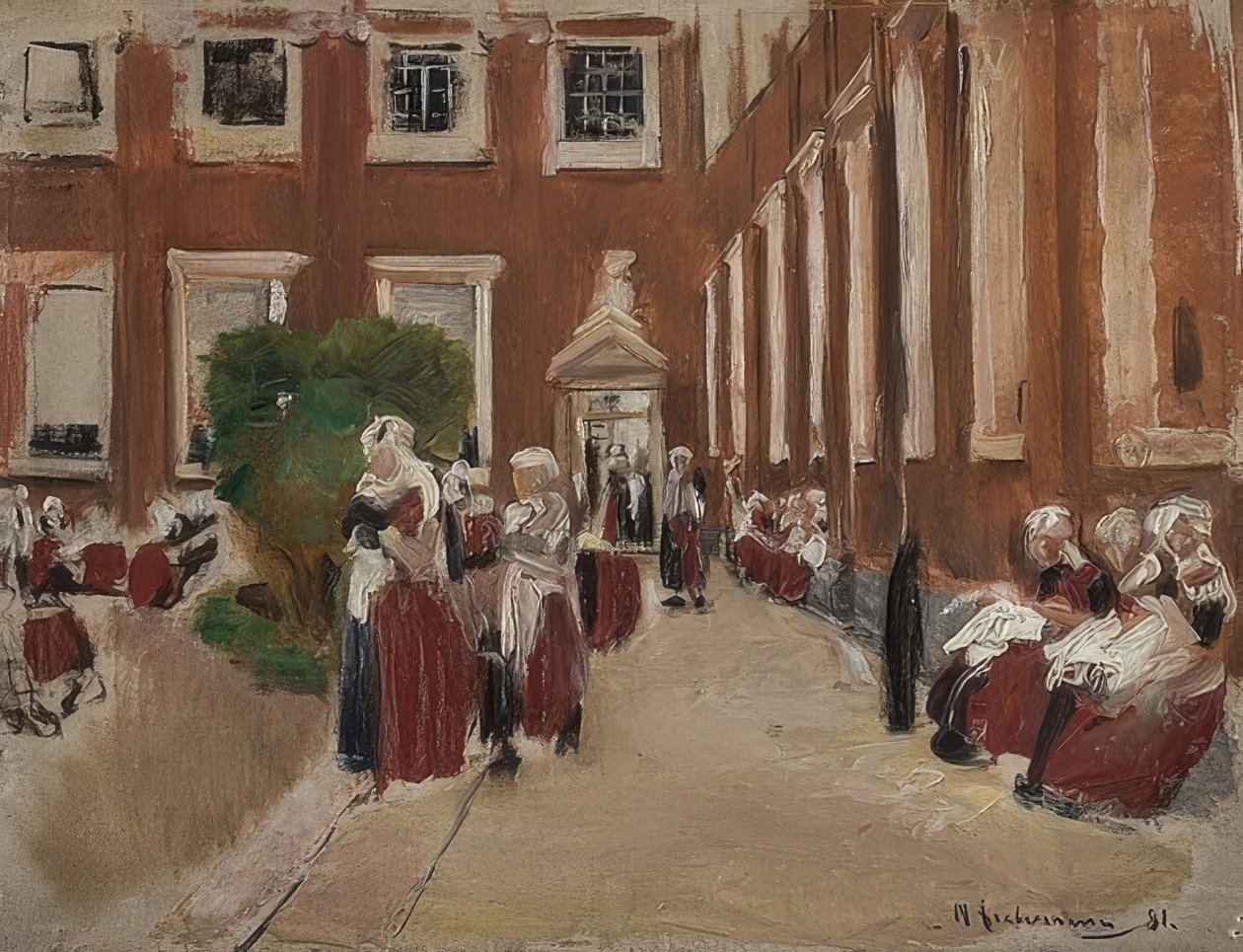 Gården til børnehjemmet i Amsterdam. 1876 af Max Liebermann