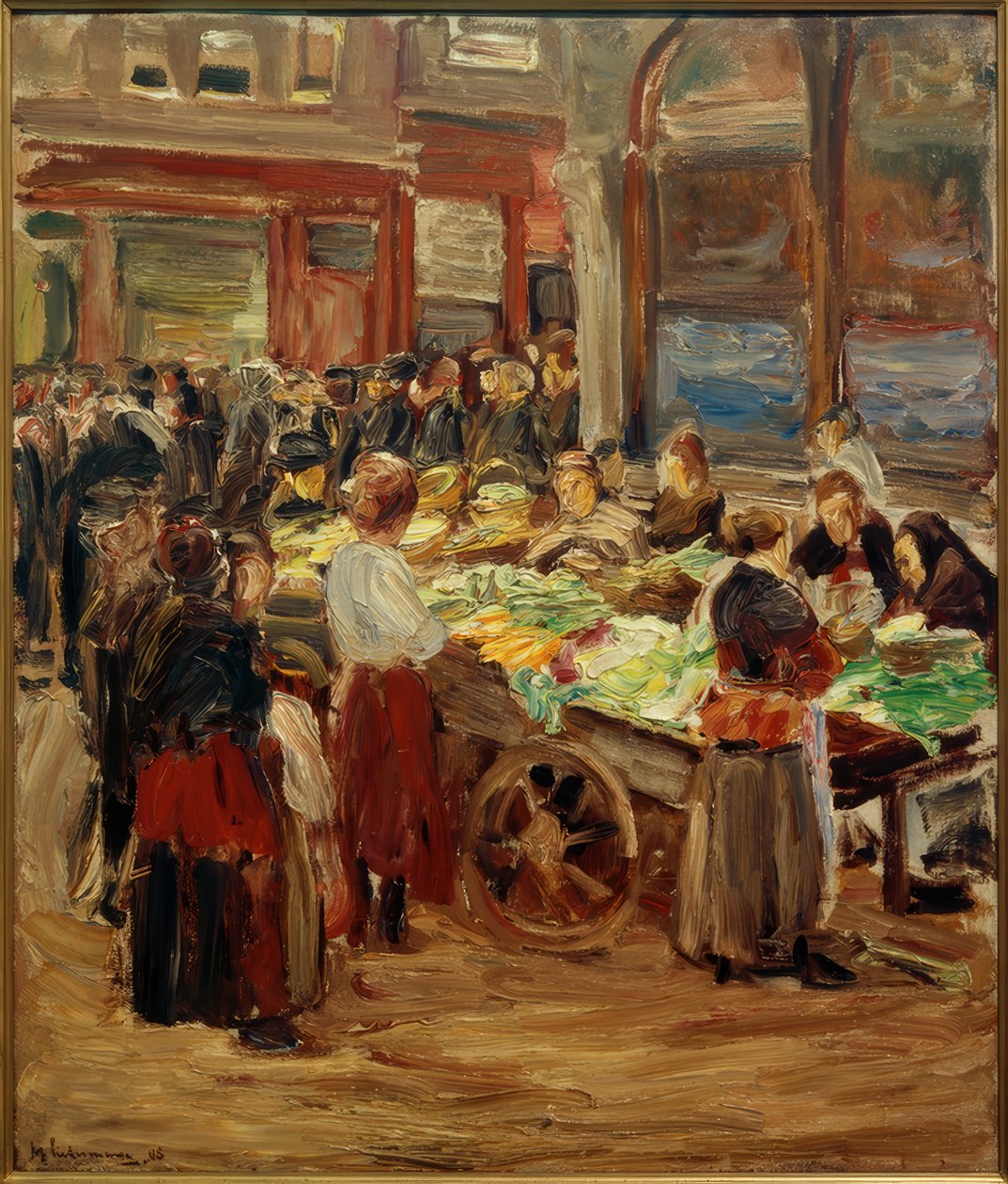 Judengasse i Amsterdam - grøntsagsmarked af Max Liebermann