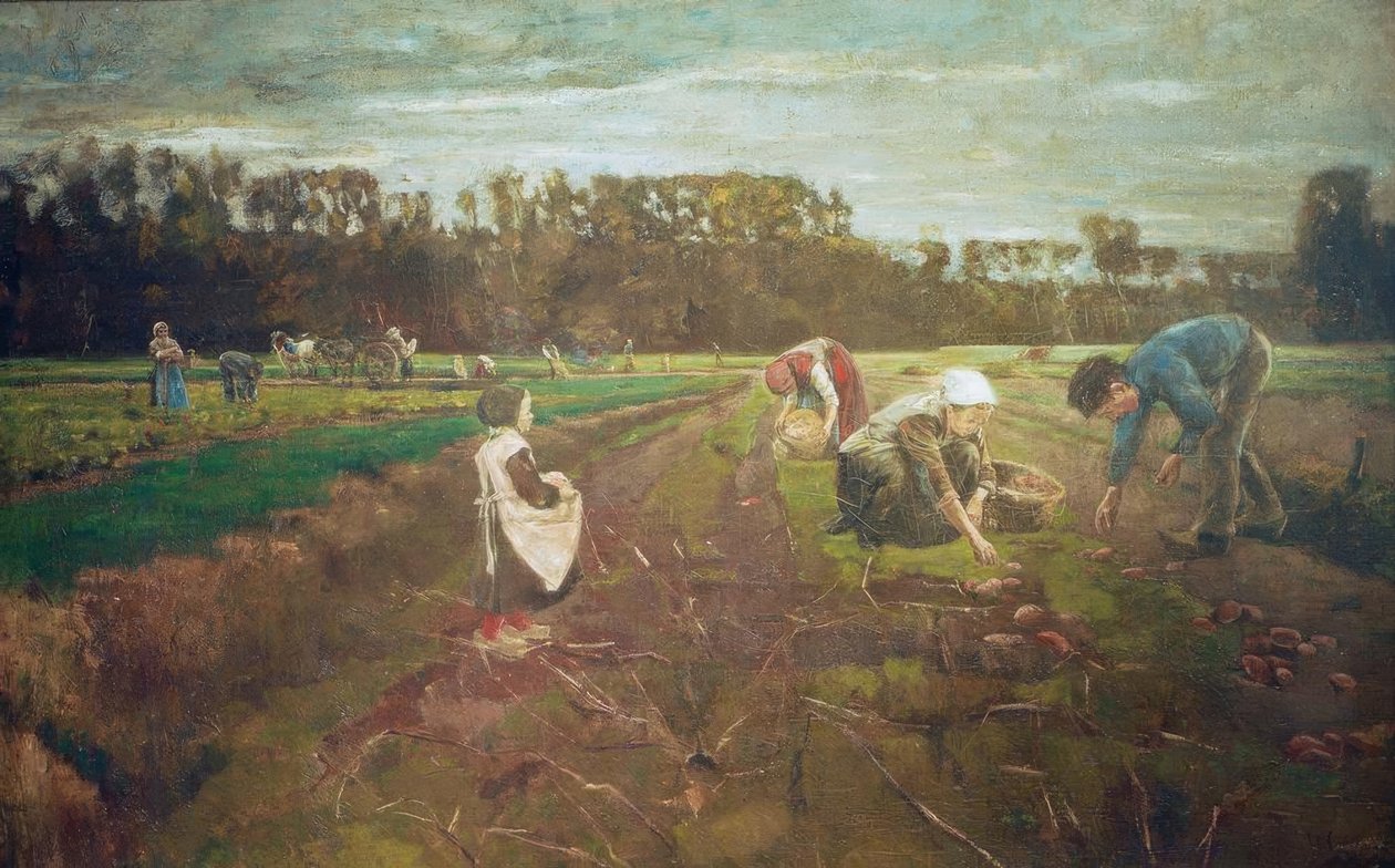 Kartoffelernte i Barbizon af Max Liebermann