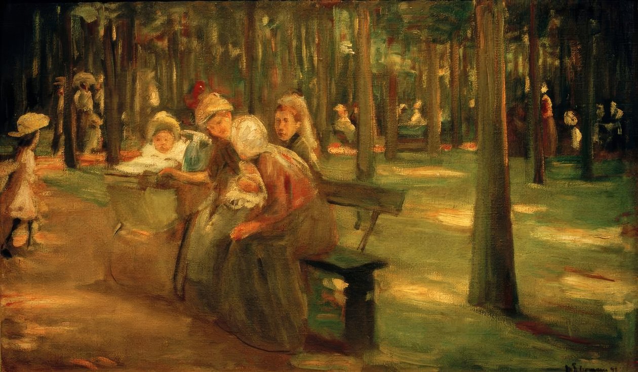 Nanny og Bonnen i zoologisk have af Max Liebermann