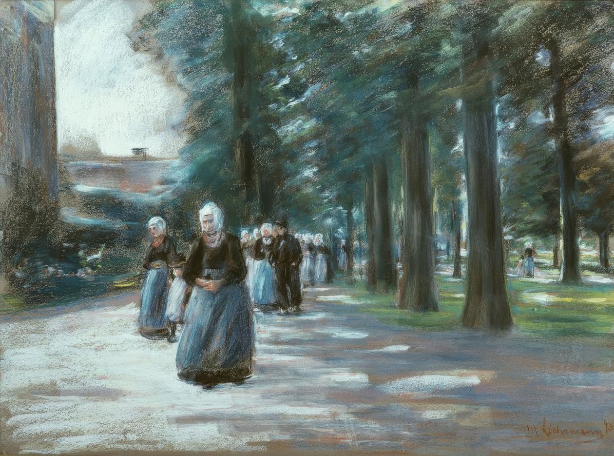 Går i kirke i Laren af Max Liebermann
