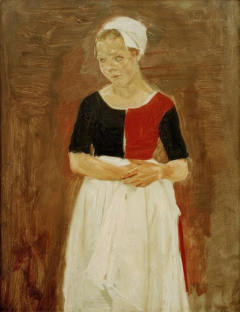M.Liebermann, stående forældreløs pige af Max Liebermann