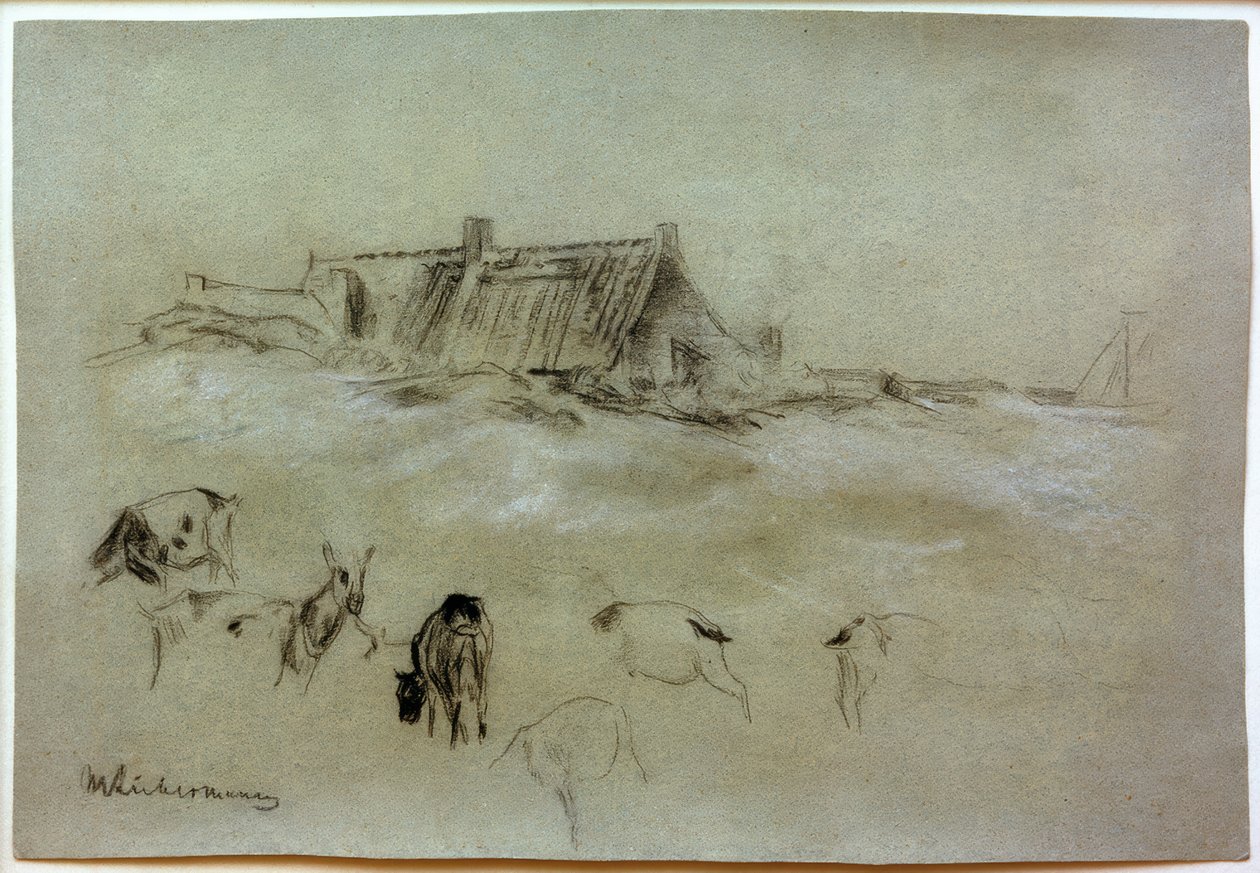 M.Liebermann, strandhuse, geder i forgrunden af Max Liebermann
