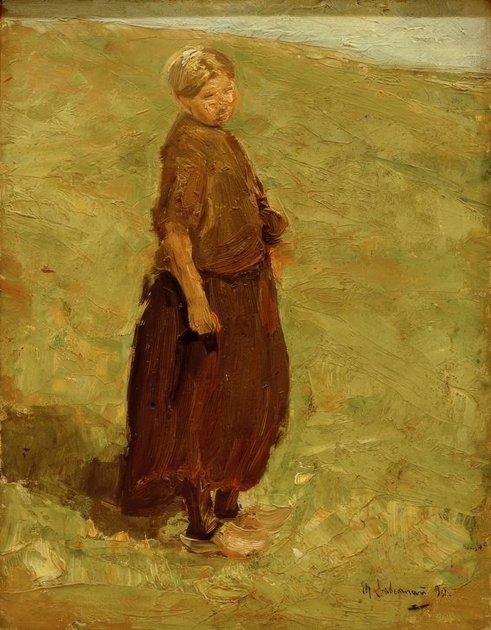 Pige på klitten, stående til højre af Max Liebermann
