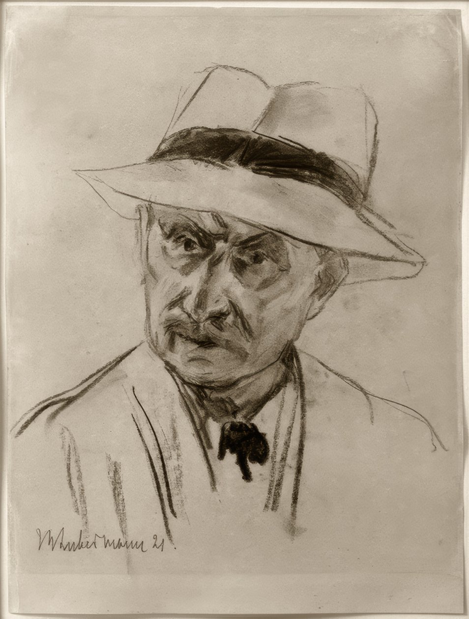 Max Liebermann / Selvportræt med panamahat af Max Liebermann