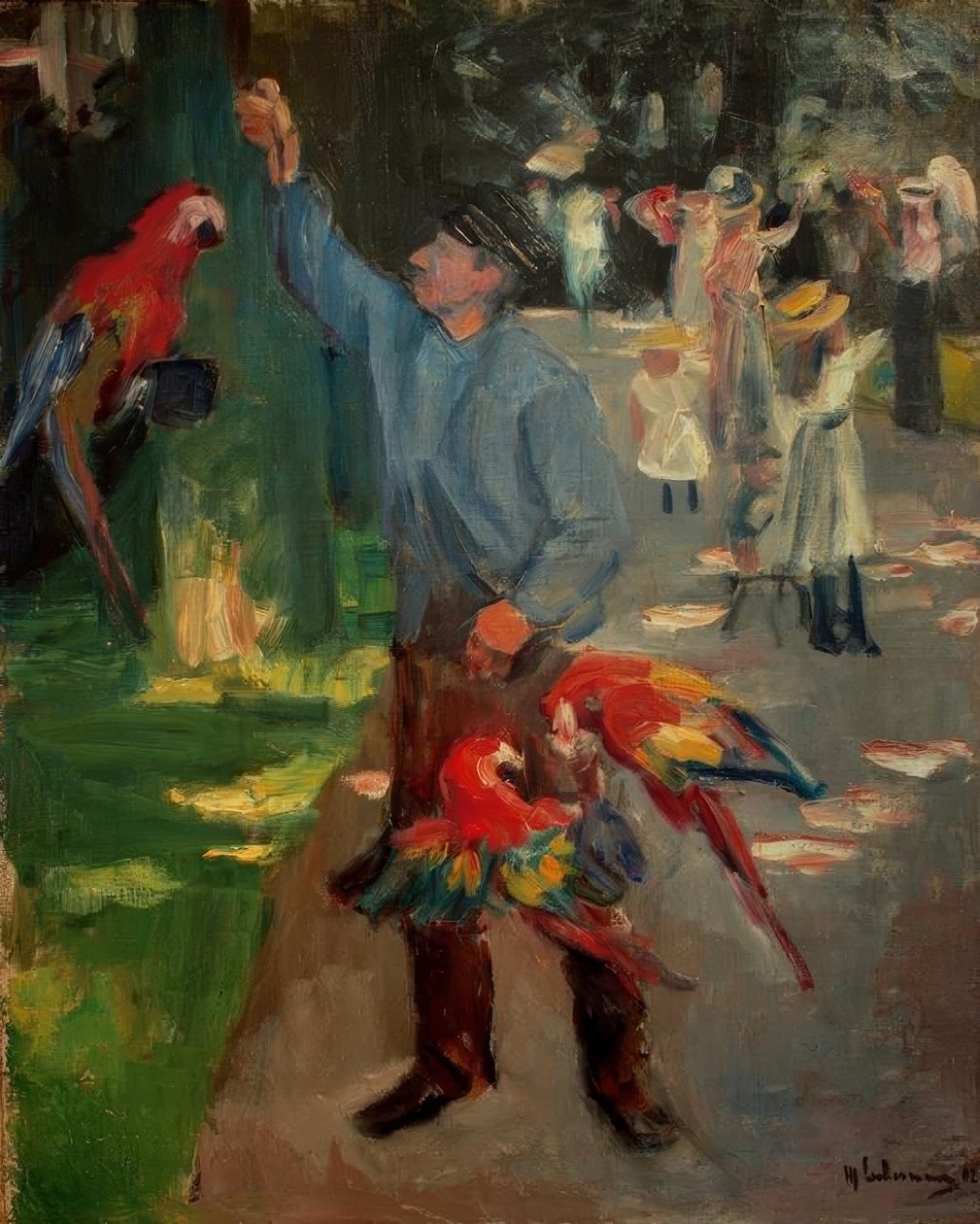 Papegøjemand i Amsterdam Zoo af Max Liebermann