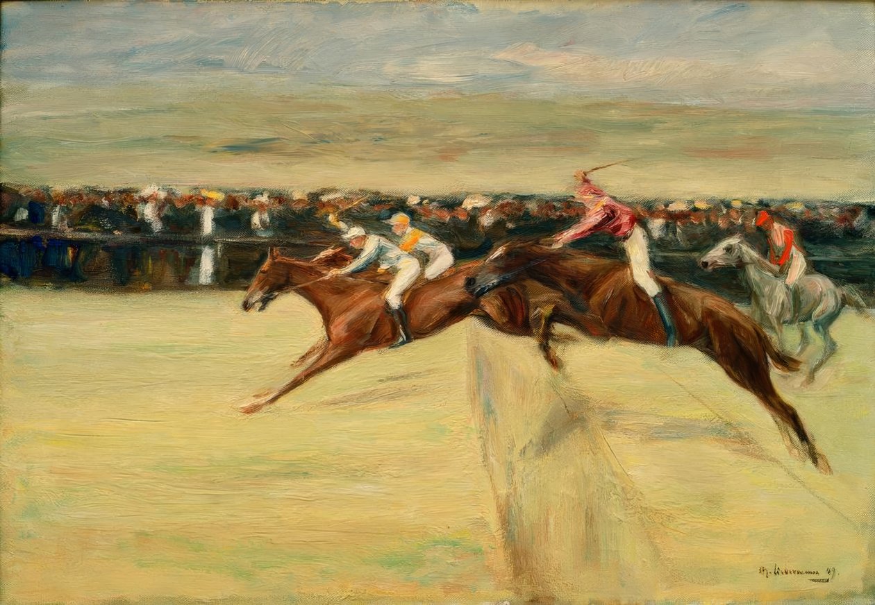Hestevæddeløb i cascines af Max Liebermann