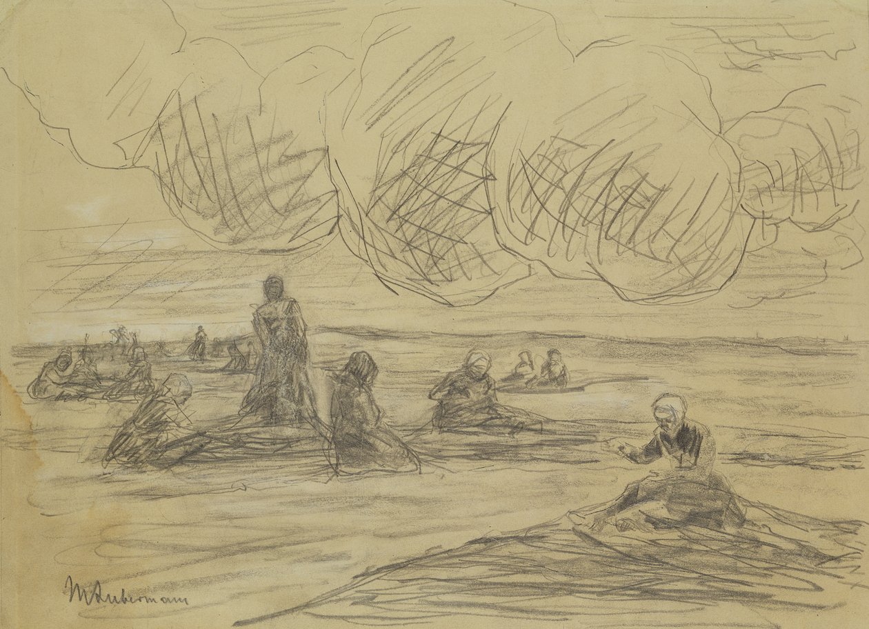 Reparation af nettene, 1894 af Max Liebermann