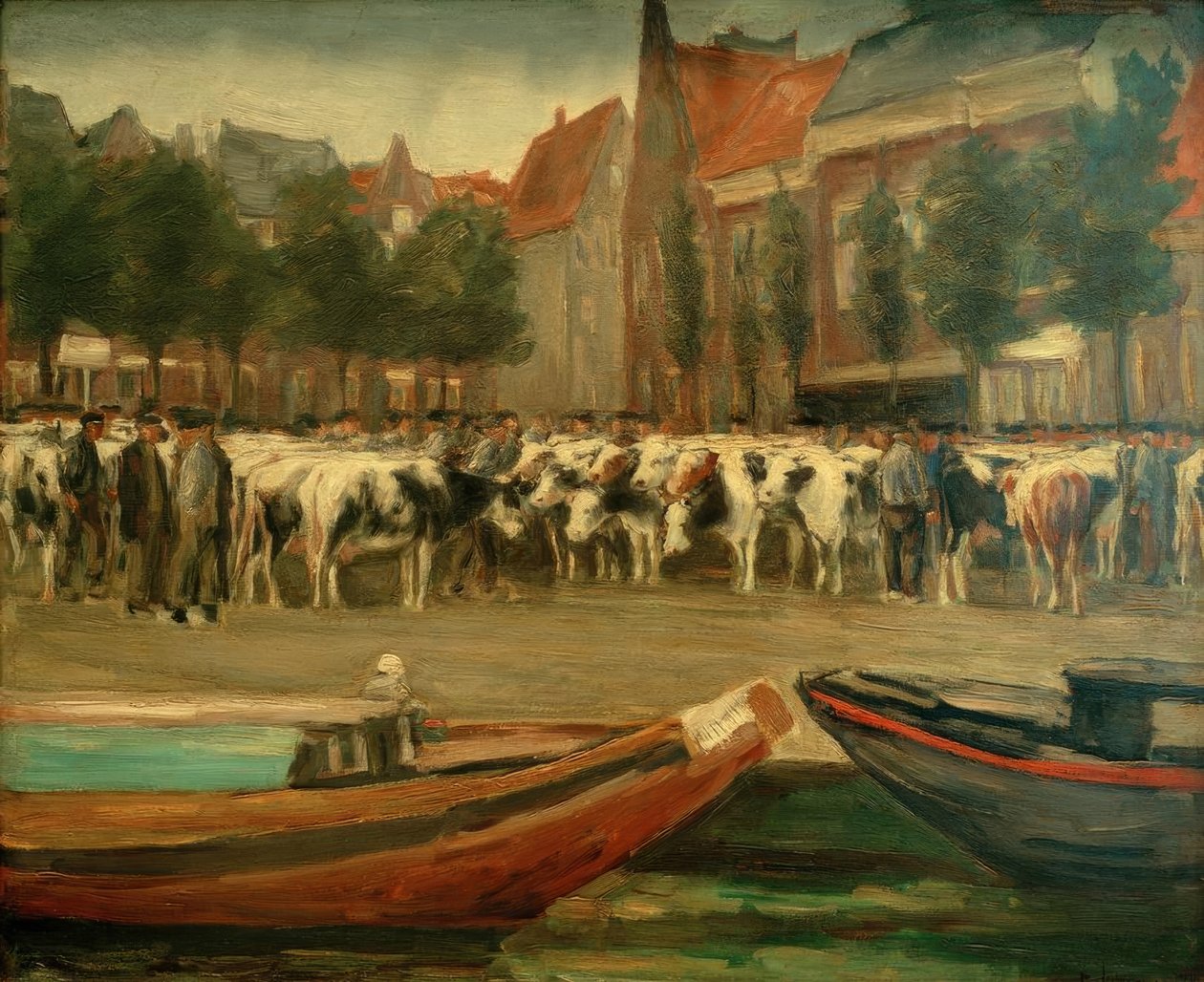 Rindermarkt i Leyden af Max Liebermann