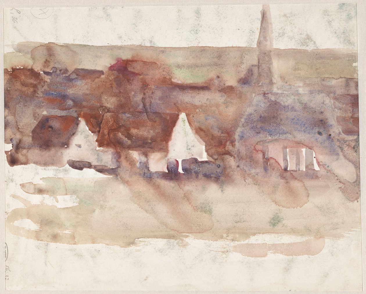 Skitse af et bybillede af Max Liebermann