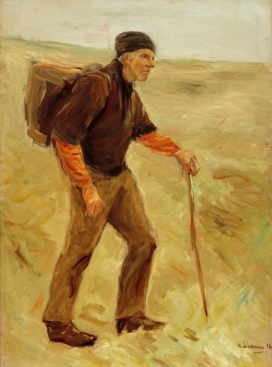 Stridende bonde - (studie, fuld figur) af Max Liebermann