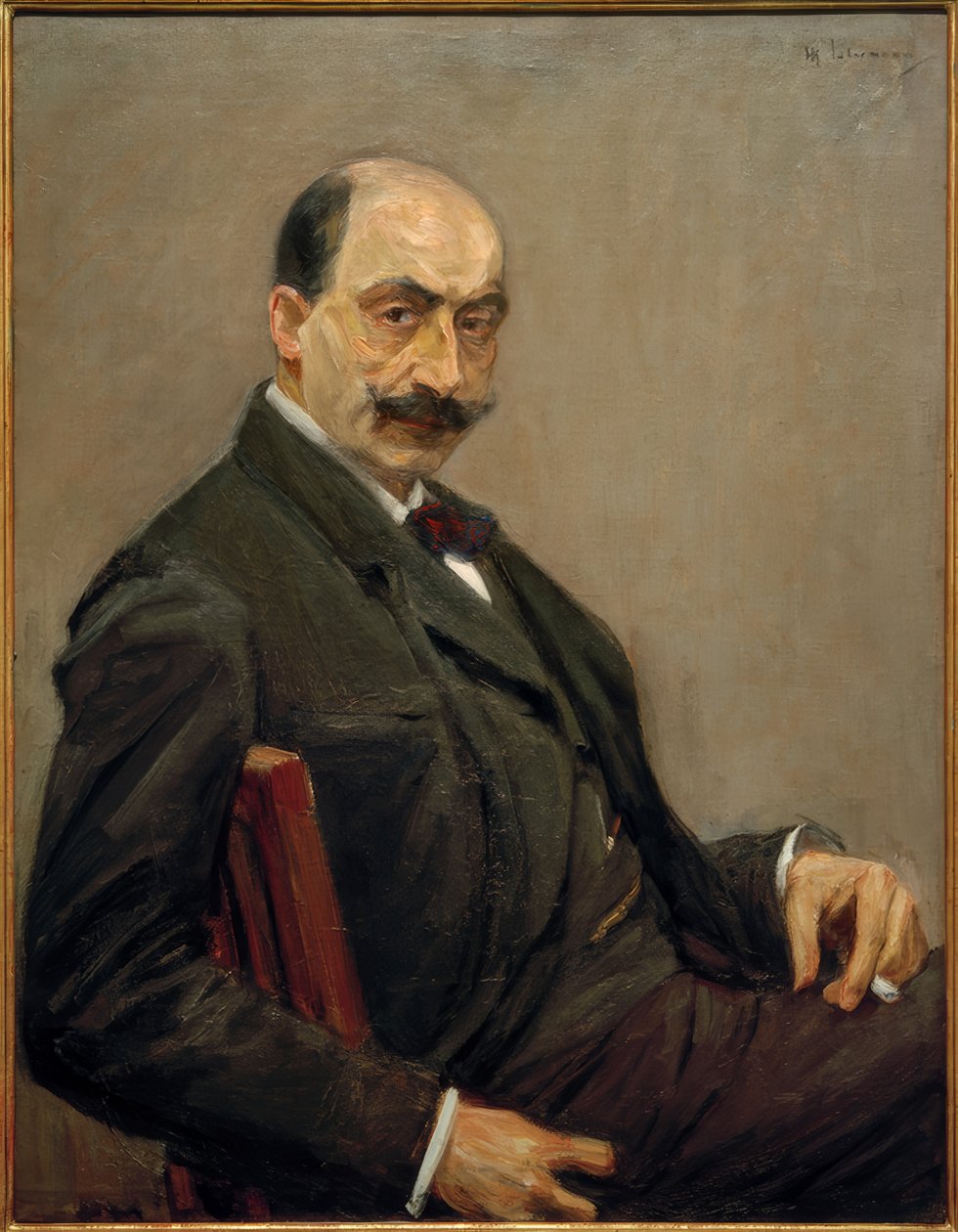 Selvportræt til højre med cigaretten i venstre af Max Liebermann