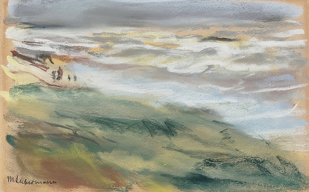 Barnevogne på stranden i Noordwijk af Max Liebermann