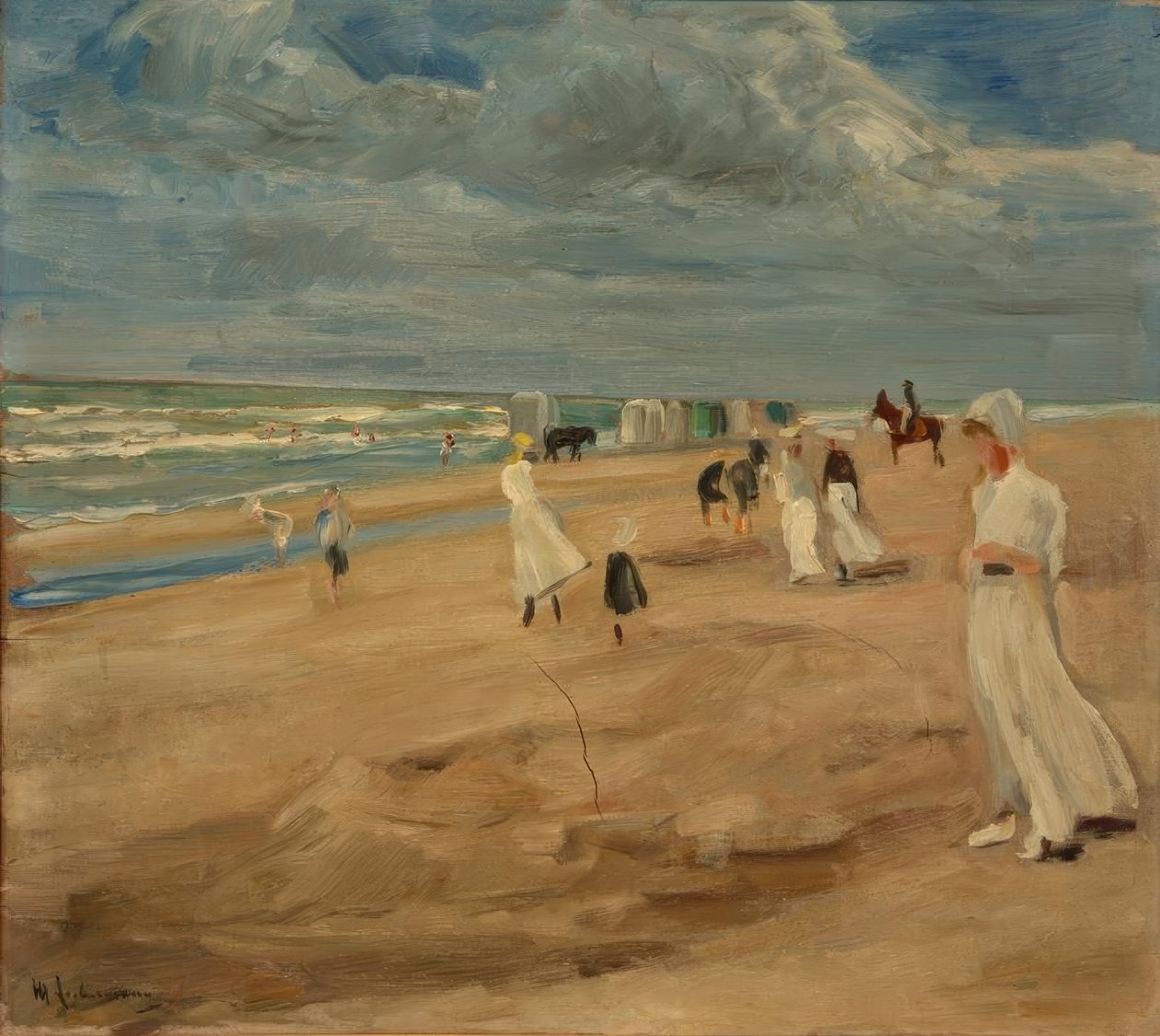 Stranden ved Noordwijk af Max Liebermann
