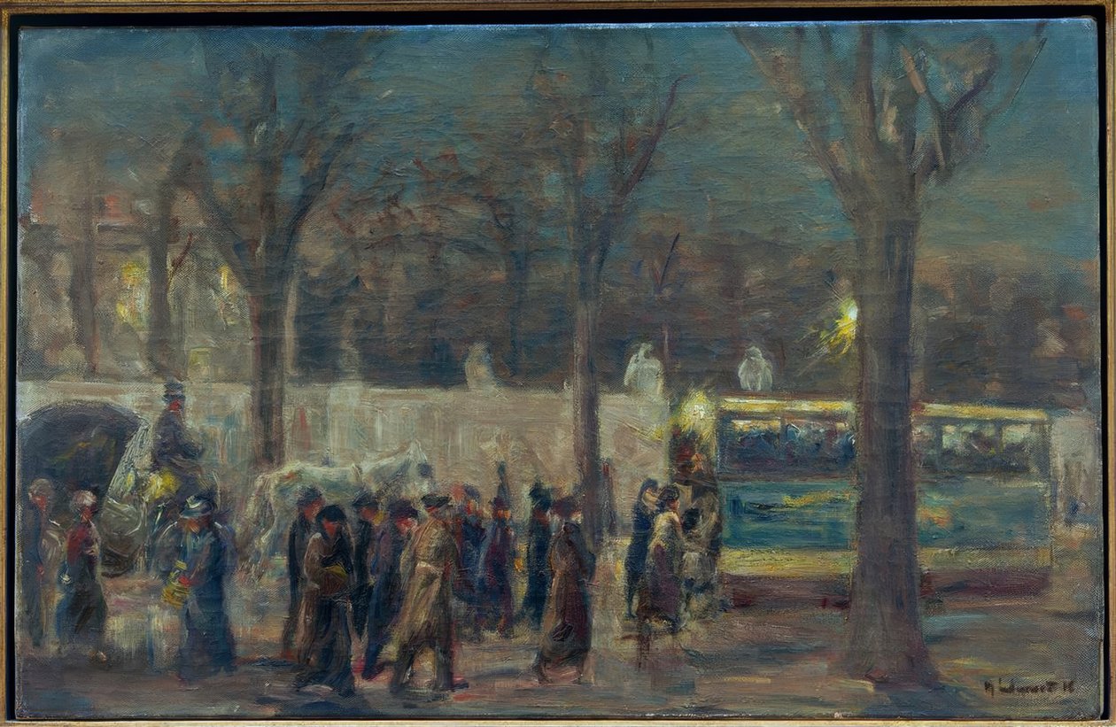 Gadebillede ved Brandenburger Tor (aften ved Brandenburg ..) af Max Liebermann