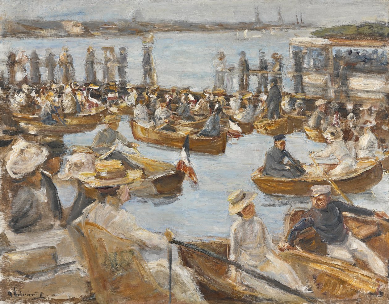 Sommeraften ved Alster-floden, Hamborg af Max Liebermann