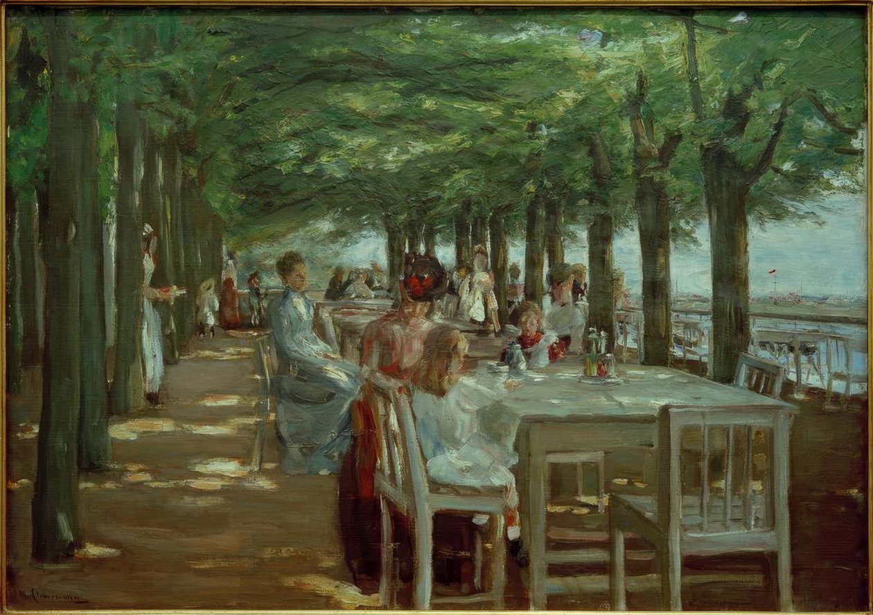Terrasse i restauranten Jacob i Nienstedten ved Elben af Max Liebermann