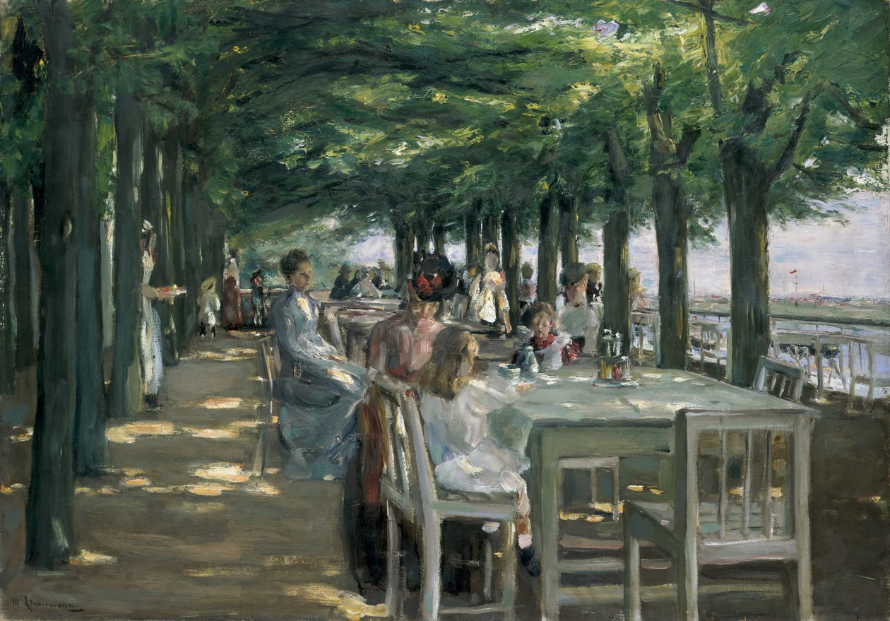 Terrassen på Restaurant Jacob i Nienstedten ved Elben af Max Liebermann