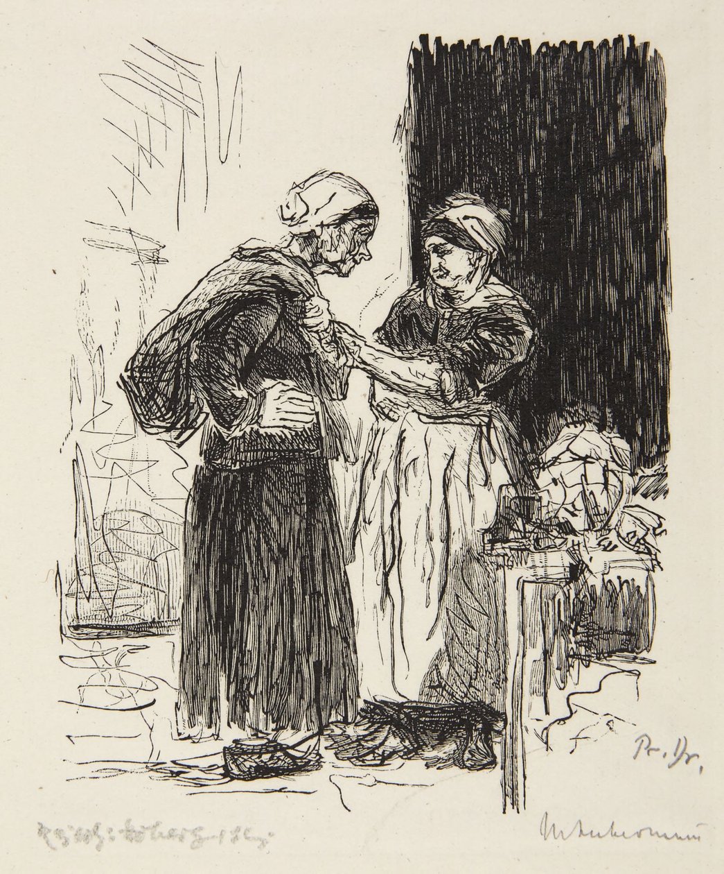 To kvinder i samtale af Max Liebermann