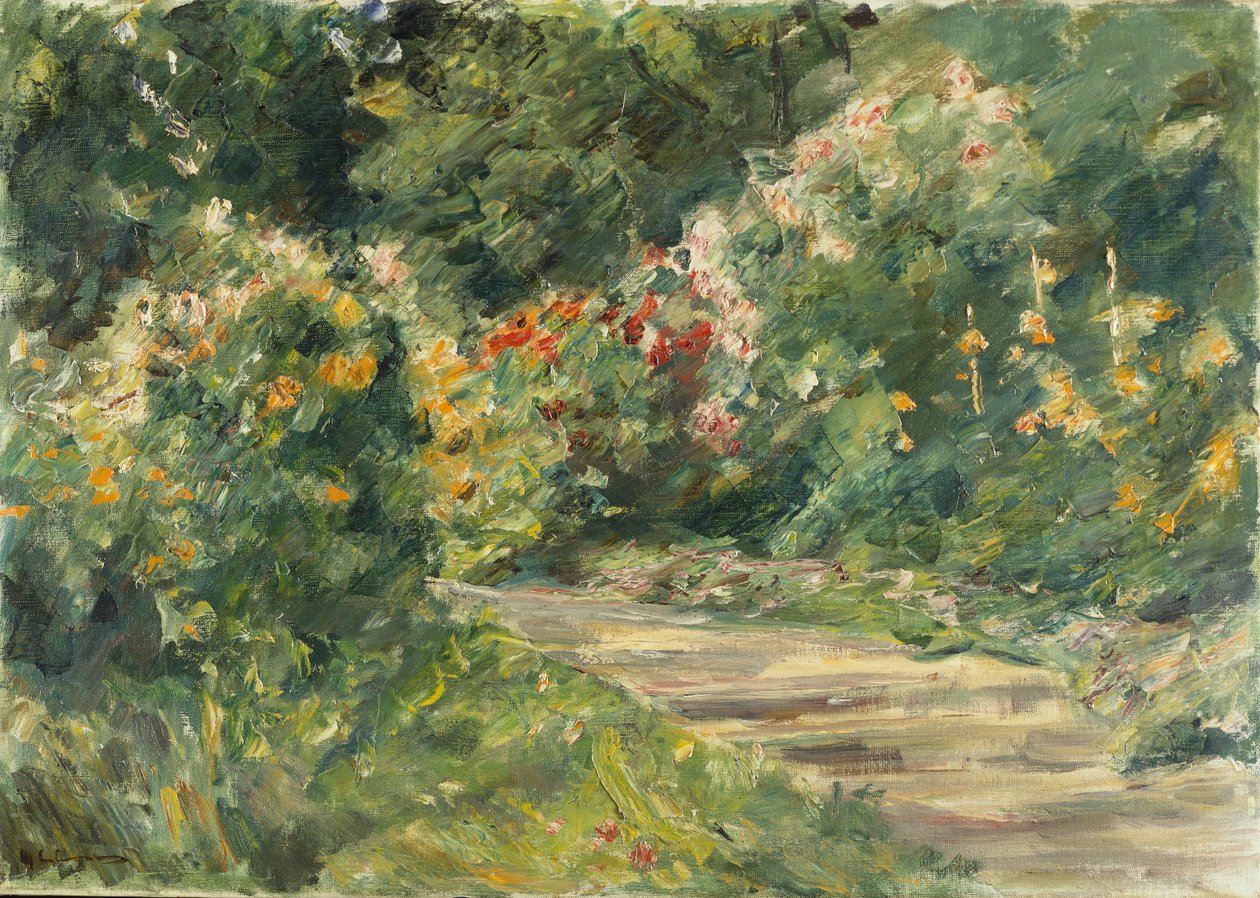 Wannsee Garden, ca. 1920-29 (olie på lærred) af Max Liebermann