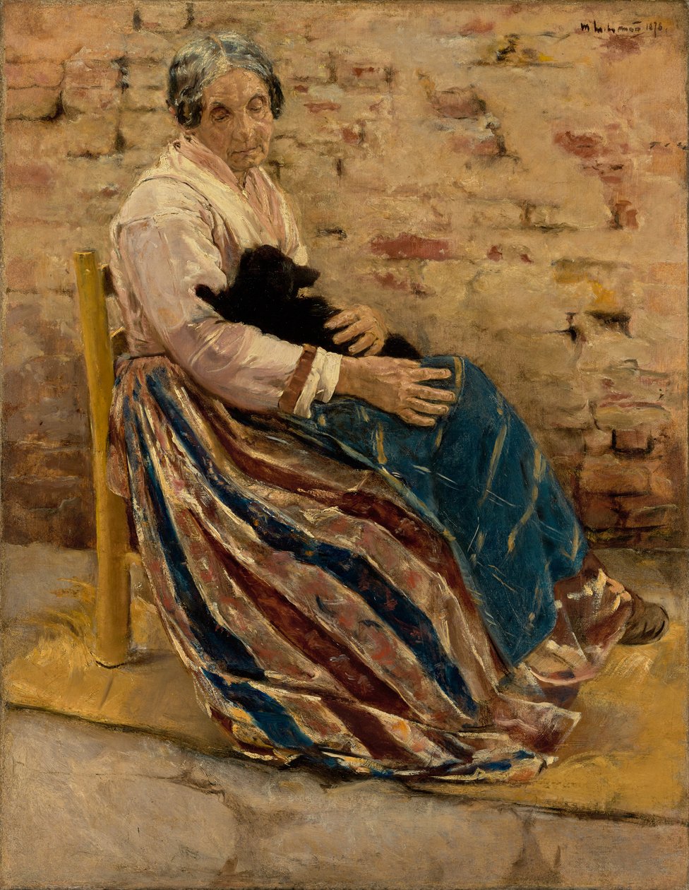 Kvinde med kat af Max Liebermann