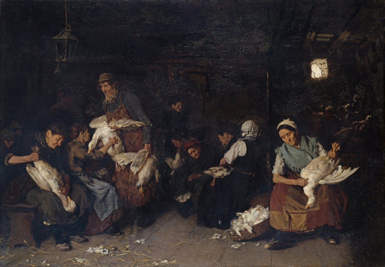 Kvinder, der plukker gæs, 1872 af Max Liebermann