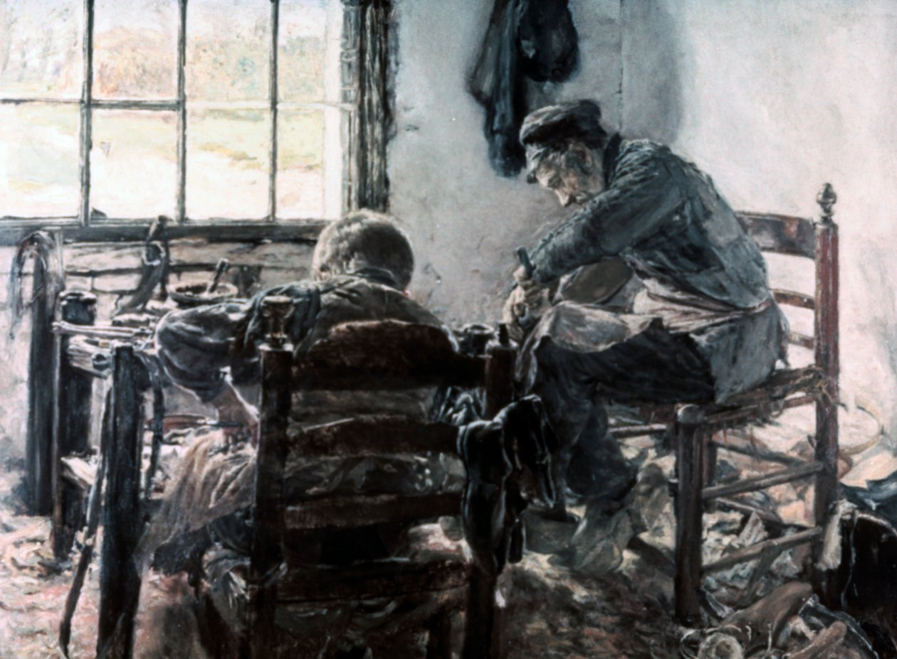 Skomagerens værksted, 1881 af Max Liebermann