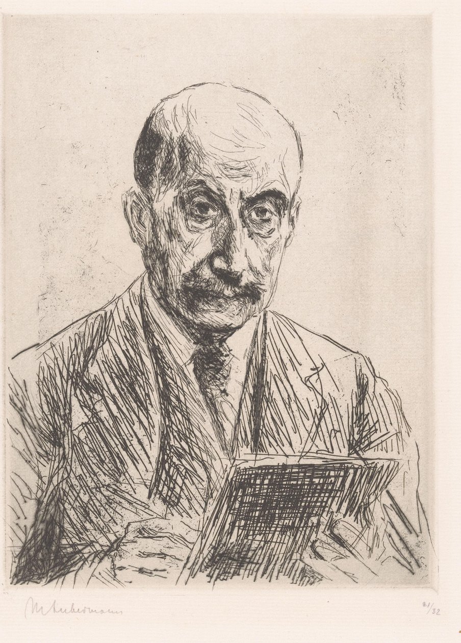 Selvportræt af Max Liebermann, tegnende af Max Liebermann