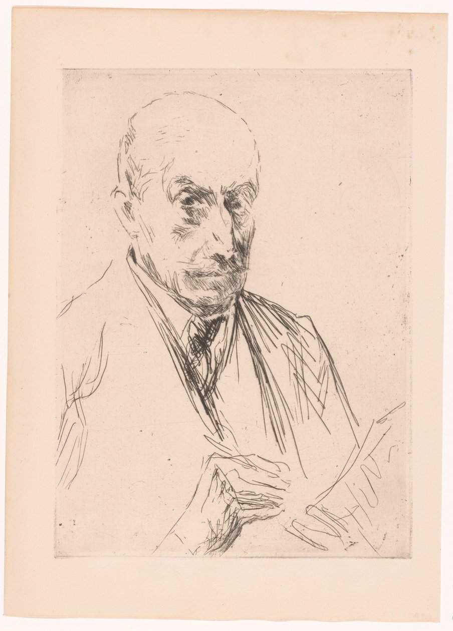 Selvportræt af Max Liebermann, blyant i hånden af Max Liebermann