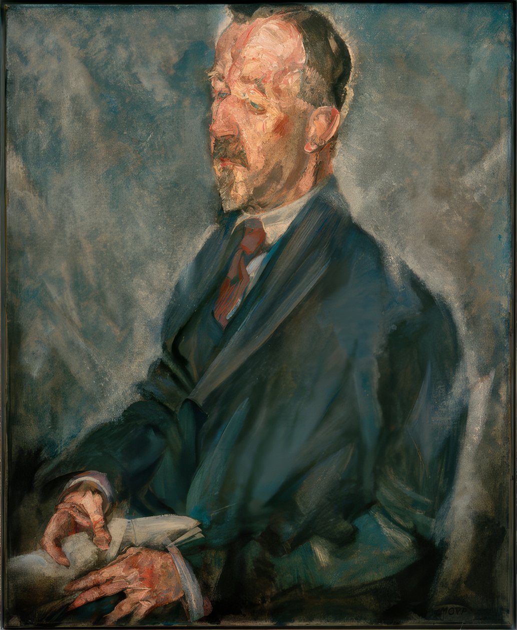 Max Oppenheimer, "Heinrich Mann" / Huile sur toile, 1912 af Max Oppenheimer