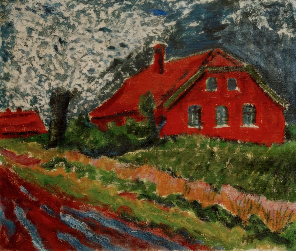 Det røde hus af Max Pechstein
