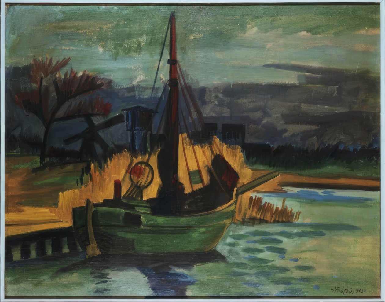 Fiskerbåde ved bredden/ 1923 af Max Pechstein
