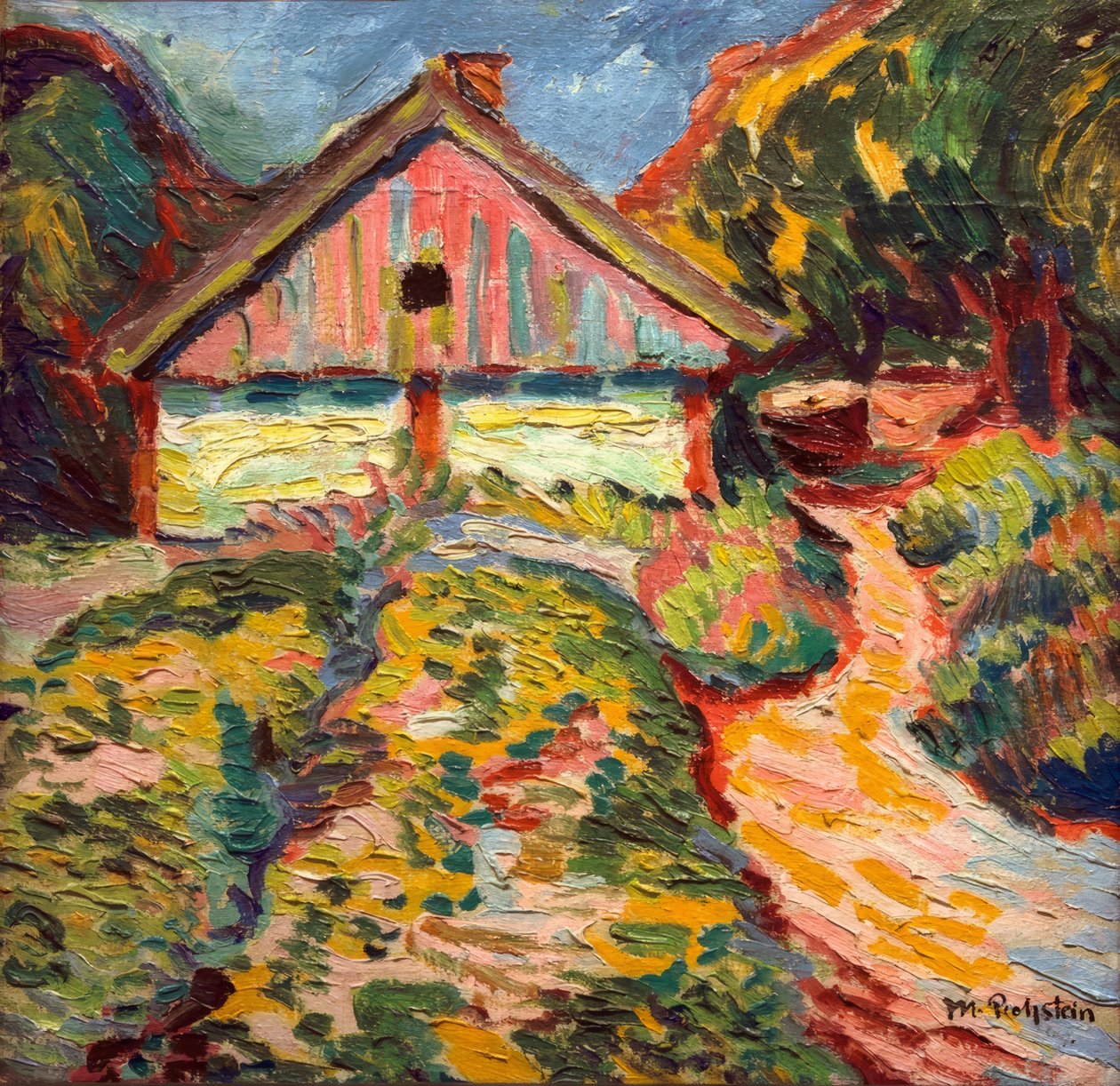 Hus på den kuriske landtange af Max Pechstein