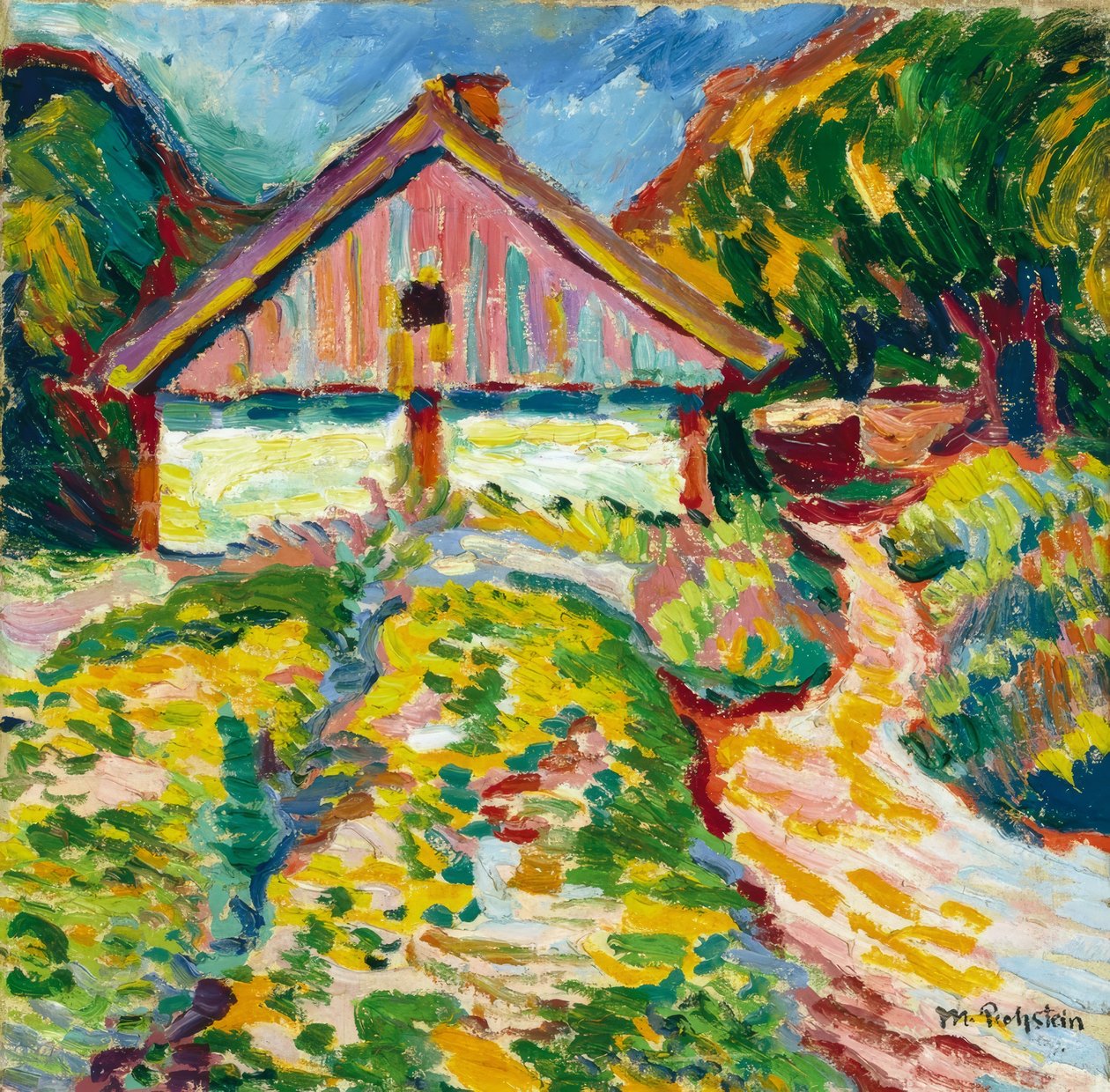 Hus på Kuriske Nehrung af Max Pechstein