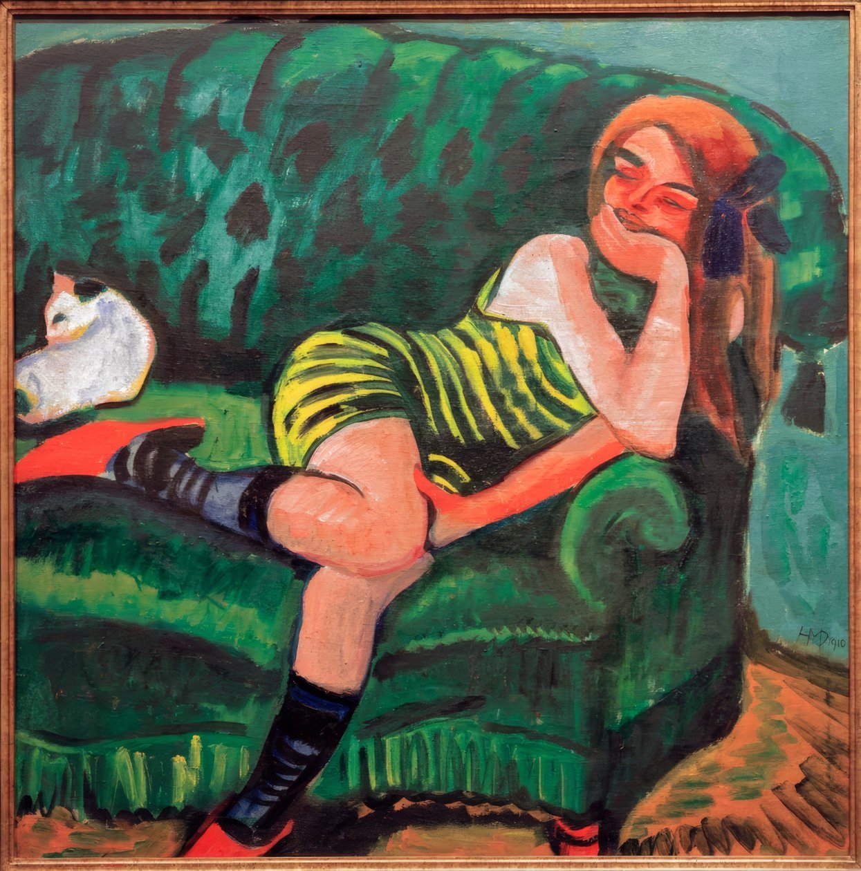 Pige på grøn sofa... af Max Pechstein
