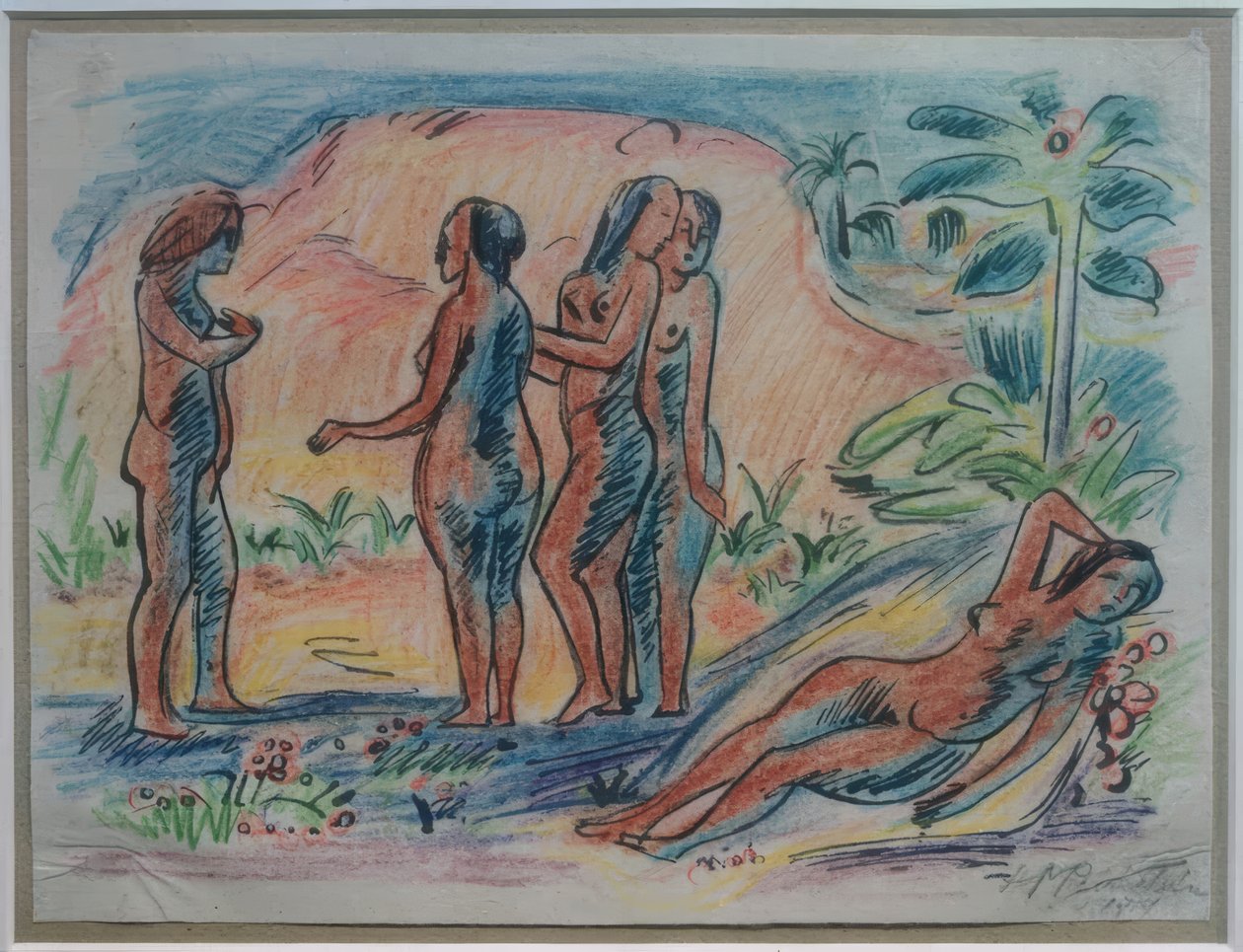 Rejsebilleder Italien - Sydhavet (kvinder) af Max Pechstein
