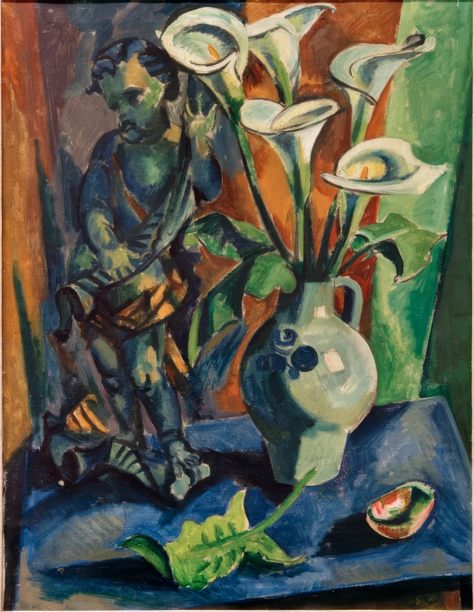 Stilleben med putto og calla af Max Pechstein