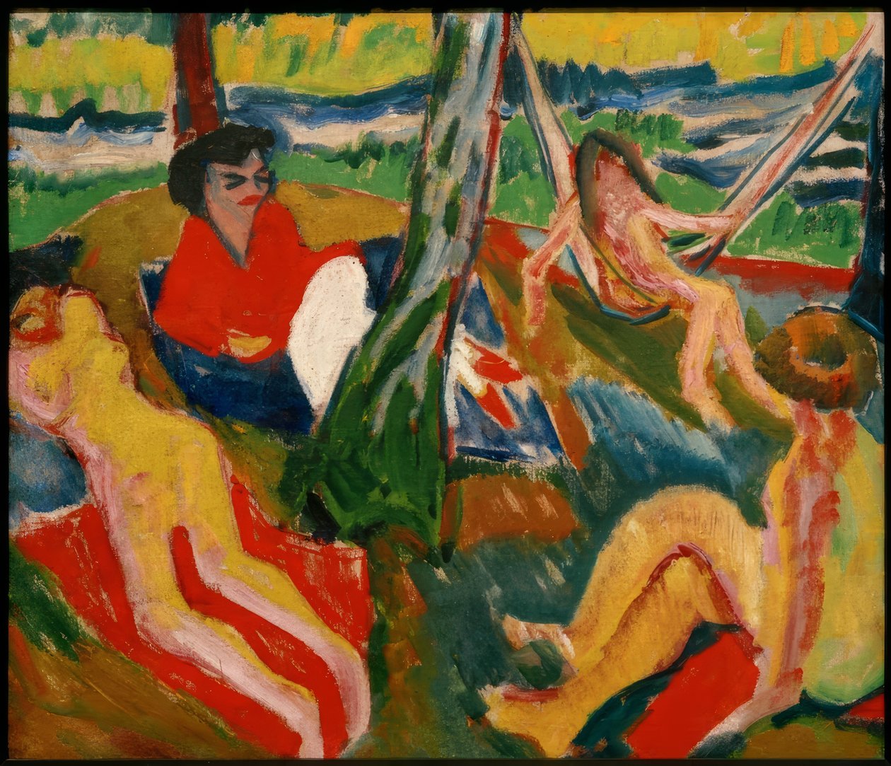 Scene i skoven af Max Pechstein