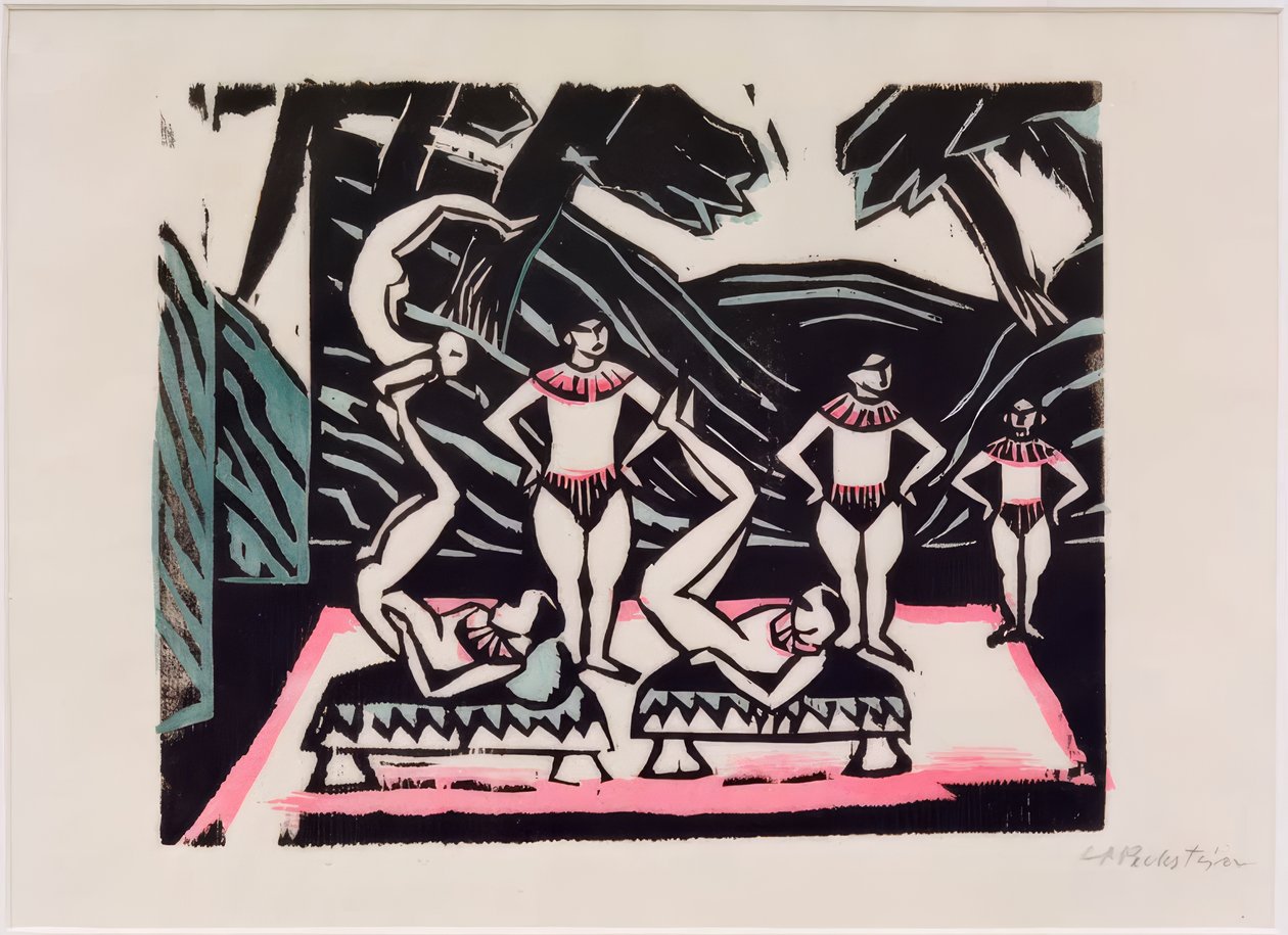 varieté-scene af Max Pechstein