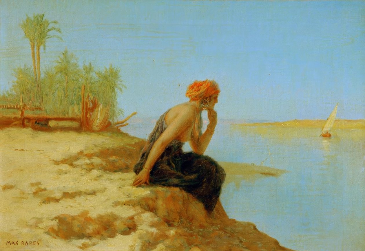 Aften på Nilen nær Aswan af Max Rabes