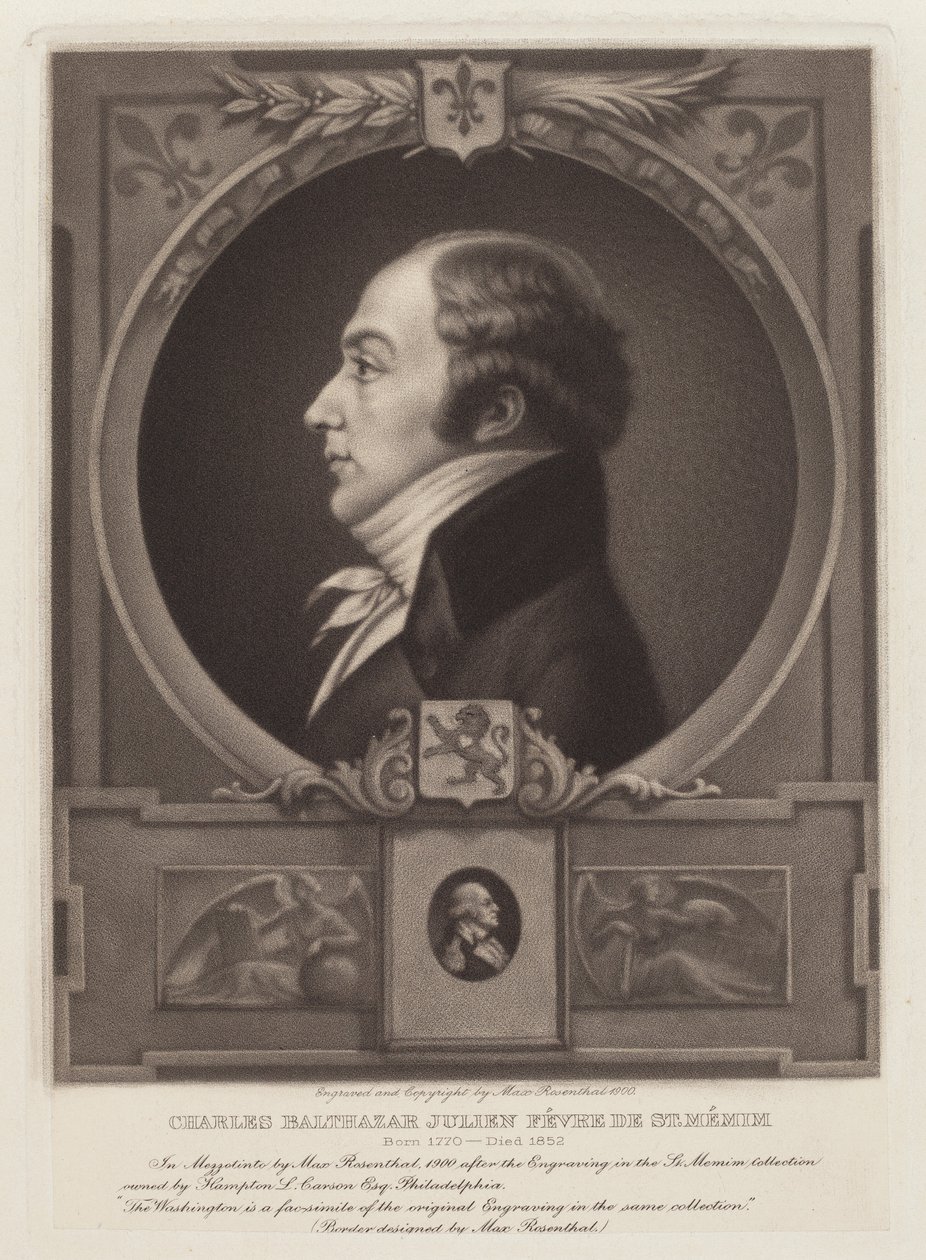 Charles Balthazar Julien Févret de Saint-Mémin af Max Rosenthal, after Charles B. J. Févret de Saint Mémin