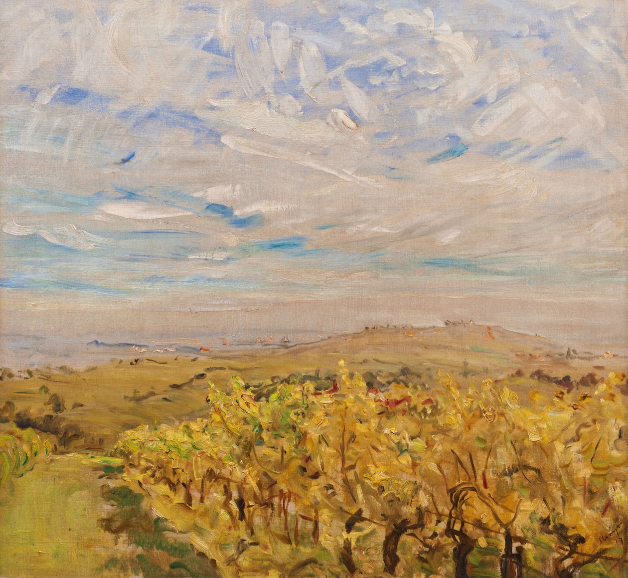 Tidligt efterår i Pfalz. Vinmarker nær Neukastel, 1927 af Max Slevogt